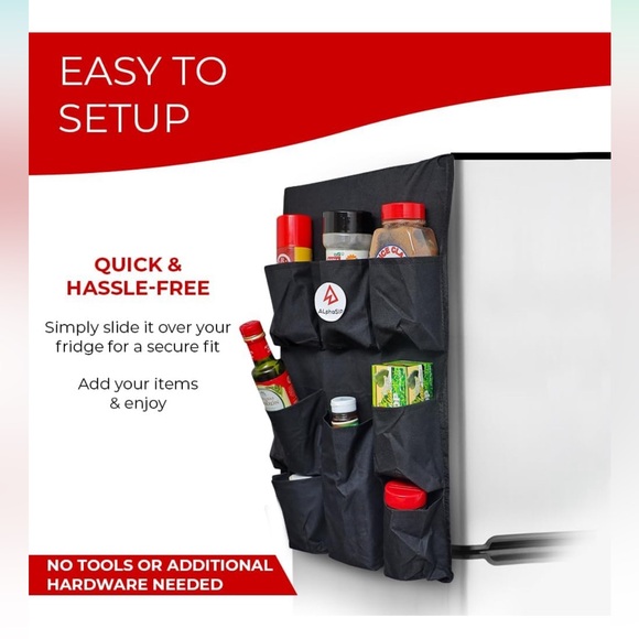 Multi Pocket Over Fridge Storage Solution Space Efficient Mini Fridge Organizer - Picture 8 of 8